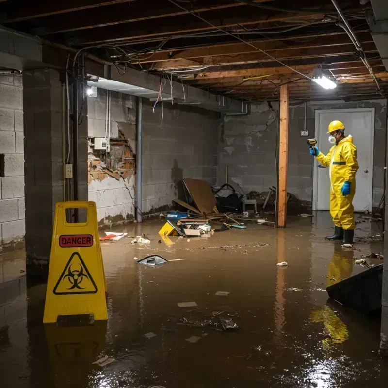 Flooded Basement Electrical Hazard in Spindale, NC Property