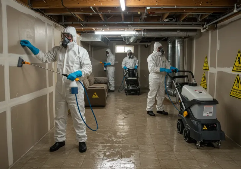 Basement Moisture Removal and Structural Drying process in Spindale, NC